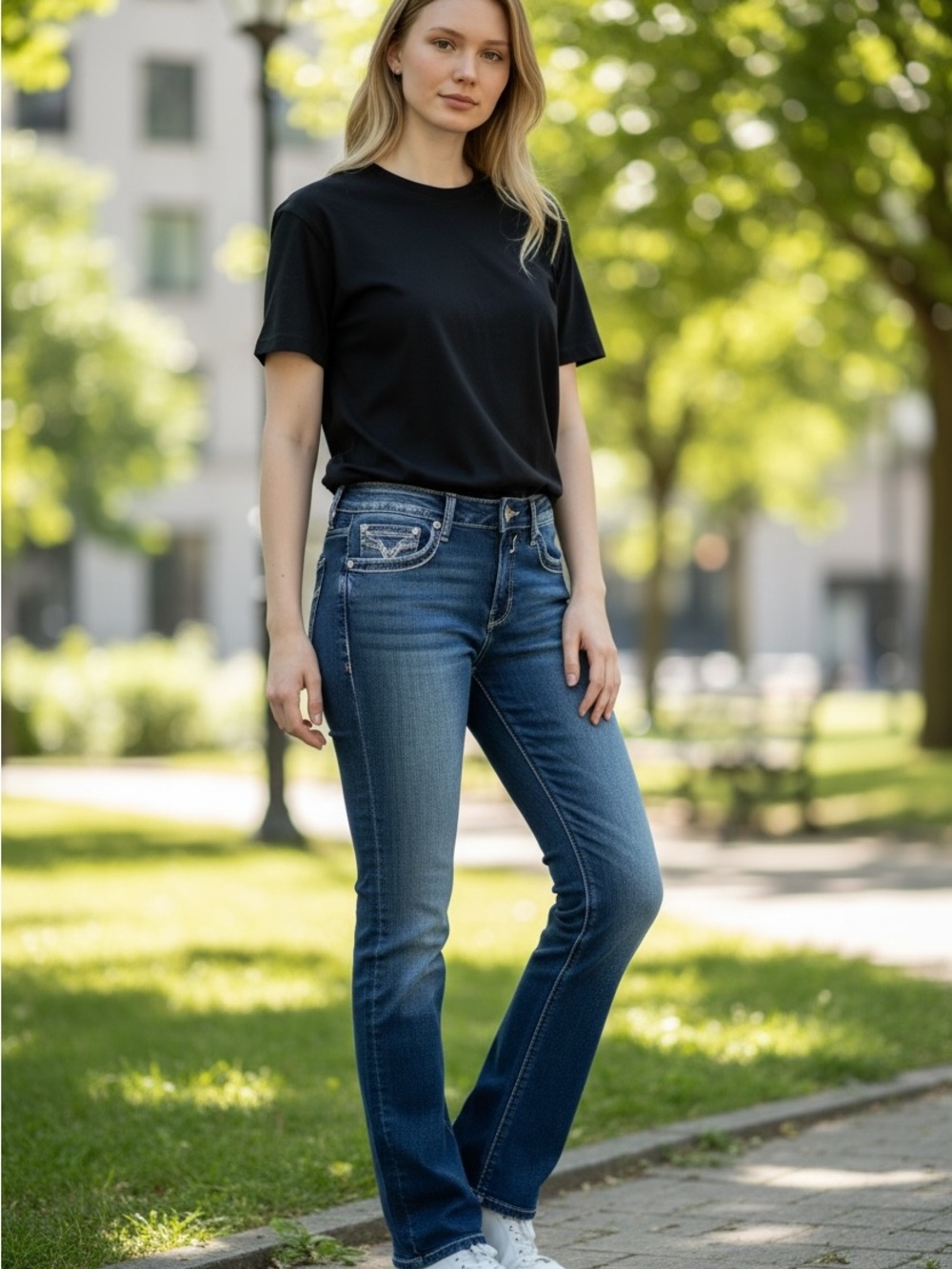 Vigoss Dark Blue Bootcut Women’s Jeans